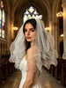 1pc White Short Wedding Veil, Pearl Bridal Veil, Bridal Veil, Bachelorette Party Veil, Bridal And Bridesmaid Veil, Bachelorette Party Veil, White Butterfly Wedding Veil, Bridal Veil Hair Clip, Elegant Tulle Layer Hair Clip, Suitable For Women And Girls